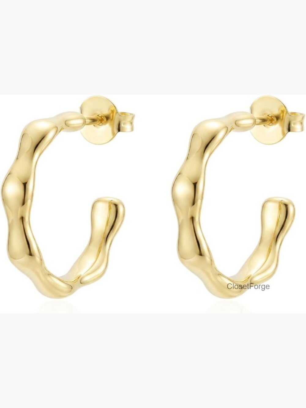 Sterling Silver Huggie Hoop Earrings 14K Gold Plated Cubic Zirconia Cute Dainty